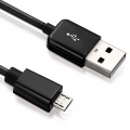 deleyCON 1,5m micro USB zu USB Kabel schwarz Bild 1