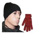 fontastic Winter Headset bestehend Stereo Sound-Mtze Touchscreen-Handschuhe schwarz rot Bild 1