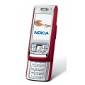 Nokia E65 Slider Handy red silver Bild 1