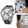 Alienwork DualTime Quarz Herren Analog Armbanduhr Multi Zeitzonen XXL Leder weiss schwarz OS.WH-3301-2 Bild 3 Alienwork DualTime Quarz Herren Analog Armbanduhr Multi Zeitzonen XXL Leder weiss schwarz OS.WH-3301-2 Bild 3