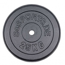 25 kg Hantelscheibe Gusseisen ScSPORTS Gewicht Guss 30/31 mm  Bild 1