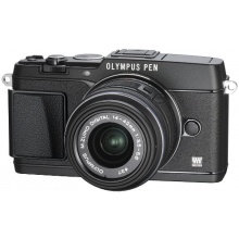 Olympus E-P5 Systemkamera mit 14-42 mm Objektiv schwarz Bild 1