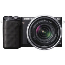 Sony NEX-5RKB kompakte Systemkamera mit SEL 18-55 mm Zoom Objektiv schwarz Bild 1