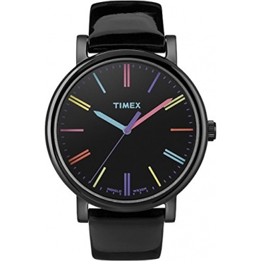 Timex Damen analoge Armbanduhr Leder schwarz  Bild 1
