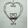 Blumenampel Herz zum Hngen, mit Kette, aus Eisen in Braun Bild 1