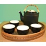 Teeservice Noir mit Tablett Kanne und 4 Tassen Bild 1