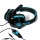 MENGS 2.2m Kabel Stereo Headset SA708 PC Gaming 3,5 mm Blau Bild 1