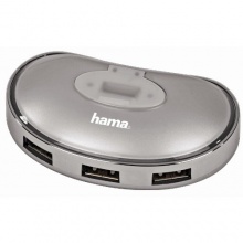 Hama USB 2.0 Hub 1:4 silber Bus-powered Bild 1