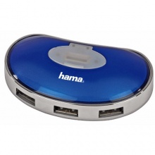 Hama USB 2.0 Hub 1:4 blau Bus-powered Bild 1