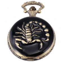3D Scorpion Kupfer Quarzuhr Damen Taschenuhr Bild 1