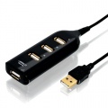 4-Port USB 2.0 Ultra Mini Hub schwarz 4 Highspeed Ports Bild 1
