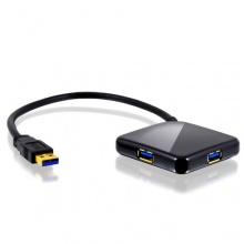 CSL 4 Port USB 3.0 HUB Super Speed 5Gb/s Verteiler schwarz Bild 1