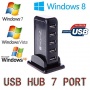 LS Premium USB2.0 HUB 7 Port mit Netzteil 5V, 1000mA schwarz Bild 1