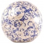 Esschert Design Dekokugel, Gartenkugel aus Keramik in blau-wei, Gre L,  ca. 18 cm Bild 1