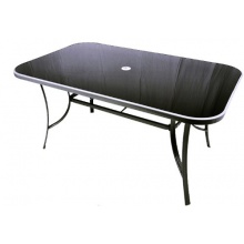 Gartentisch schwarz 150 cm silbergrau Bild 1