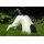 Figur halber Hund H 25 x L 33 cm Gartendeko aus Kunstharz Bild 1