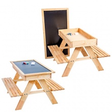 3in1 Kindersitzgarnitur Holz Maltisch toys4u Bild 1