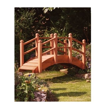 Hölzerne Garten Brücke Ornament Dekoration Teak Stained für Teichflüsse und Grenzen Bild 1