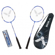 VICTOR Badminton Set Vertrex 8 Set blausilber Bild 1