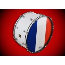 drum-tec Nation - Frankreich 26 Zoll Marching Bass Drum Bild 1