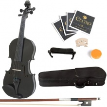 Mendini MV-Black Violine Geige mit Koffer (4/4 Gre) schwarz Bild 1