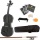 Mendini MV-Black Violine Geige mit Koffer (4/4 Gre) schwarz Bild 1