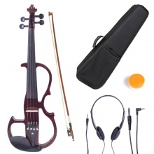 Cecilio CEVN-2NA Stil 2 metallisch Mahagoni E-Violine E-Geige mit Koffer Bild 1