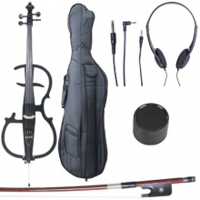 Cecilio CECO 2BK Stil 2 Cello mit Softtragetasche Kolofonium Bogen und Kopfhrer Bild 1