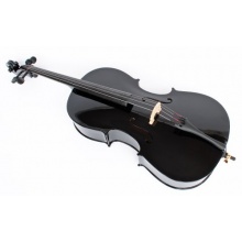 schwarzes Cello inklusive Bogen und Tasche Bild 1