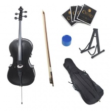 Cecilio CCO Black Cello mit Softtragetasche Kolofonium Bogen und Saiten Bild 1