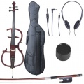 Cecilio CECO 2DW Stil 2 metallisch Mahagoni Cello mit Softtragetasche Kolofonium Bogen und Kopfhrer Bild 1