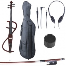 Cecilio CECO DW Stil 3 metallisch Mahagoni Cello mit Softtragetasche Kolofonium Bogen und Kopfhrer  Bild 1