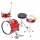 4 teiliges Kinder Drumset Schlagzeug in Rot-Metallic Bild 1