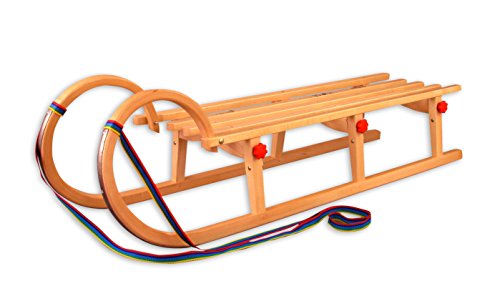 Slitta Pieghevole In Faggio Massello Erst-Holz 125 Cm - Modello V-21 | Con Schienale, Aste E Sacco Termico (Opzioni Multiple)